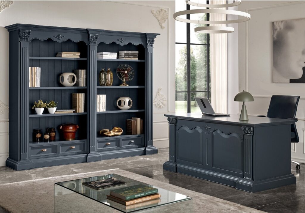 Libreria e scrivania luxury grigio antracite